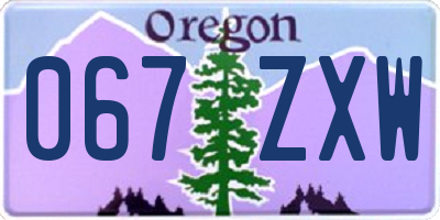 OR license plate 067ZXW