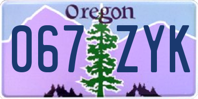 OR license plate 067ZYK
