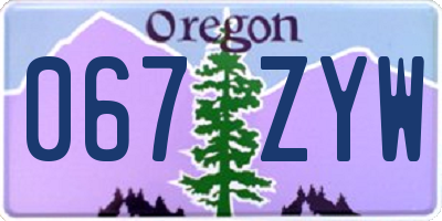 OR license plate 067ZYW