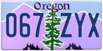 OR license plate 067ZYX