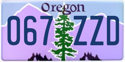OR license plate 067ZZD