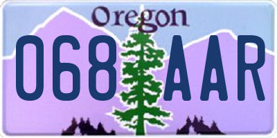 OR license plate 068AAR