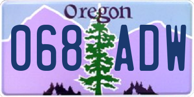 OR license plate 068ADW
