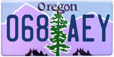 OR license plate 068AEY