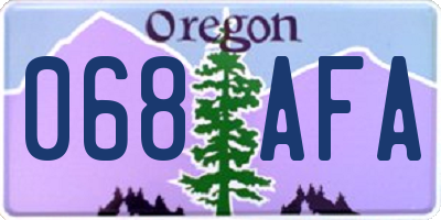 OR license plate 068AFA