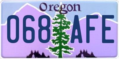 OR license plate 068AFE