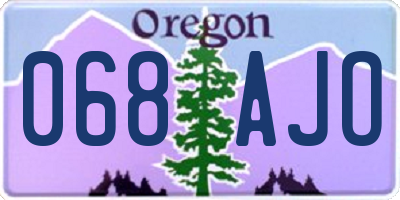 OR license plate 068AJO