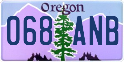 OR license plate 068ANB