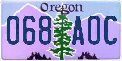 OR license plate 068AOC