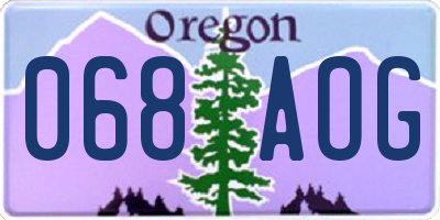 OR license plate 068AOG
