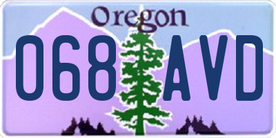 OR license plate 068AVD