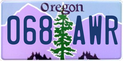 OR license plate 068AWR