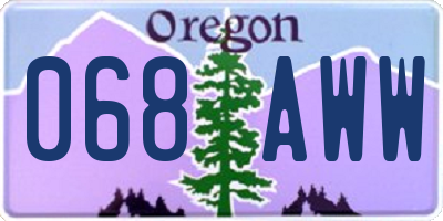 OR license plate 068AWW