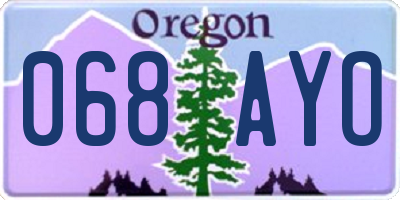 OR license plate 068AYO