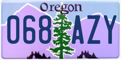 OR license plate 068AZY
