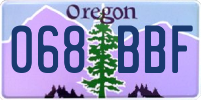 OR license plate 068BBF