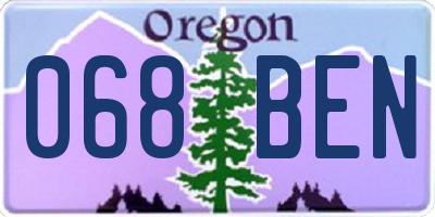 OR license plate 068BEN