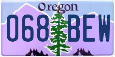 OR license plate 068BEW