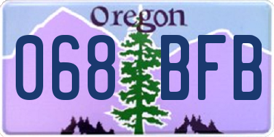 OR license plate 068BFB