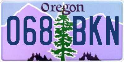 OR license plate 068BKN