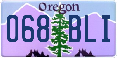 OR license plate 068BLI