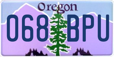 OR license plate 068BPU