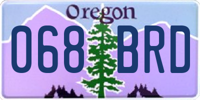 OR license plate 068BRD