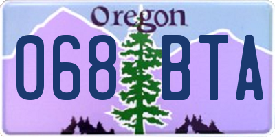 OR license plate 068BTA