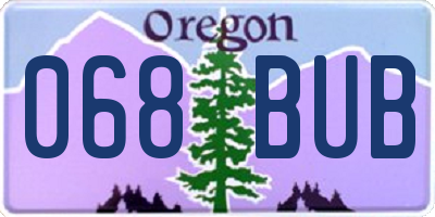 OR license plate 068BUB