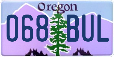OR license plate 068BUL