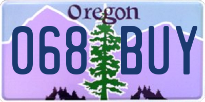 OR license plate 068BUY