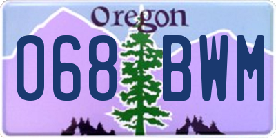 OR license plate 068BWM