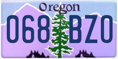 OR license plate 068BZO