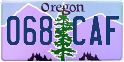 OR license plate 068CAF
