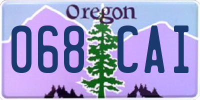 OR license plate 068CAI