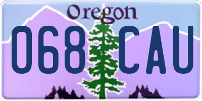 OR license plate 068CAU