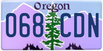 OR license plate 068CDN