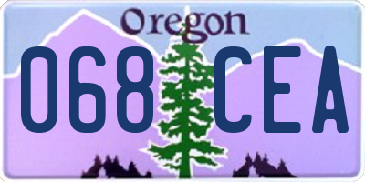 OR license plate 068CEA