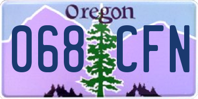 OR license plate 068CFN