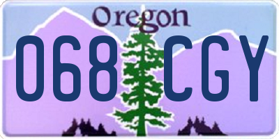 OR license plate 068CGY