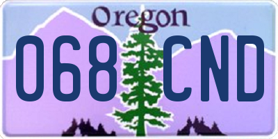 OR license plate 068CND