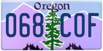 OR license plate 068COF