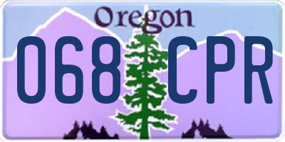 OR license plate 068CPR