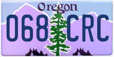 OR license plate 068CRC