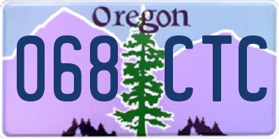 OR license plate 068CTC
