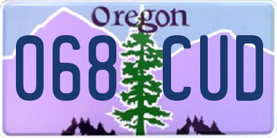 OR license plate 068CUD
