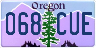 OR license plate 068CUE
