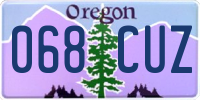 OR license plate 068CUZ