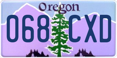 OR license plate 068CXD