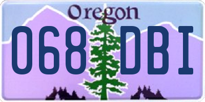 OR license plate 068DBI